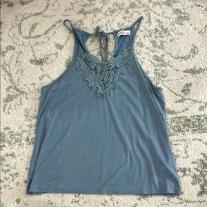 Blue Lace Tank Top